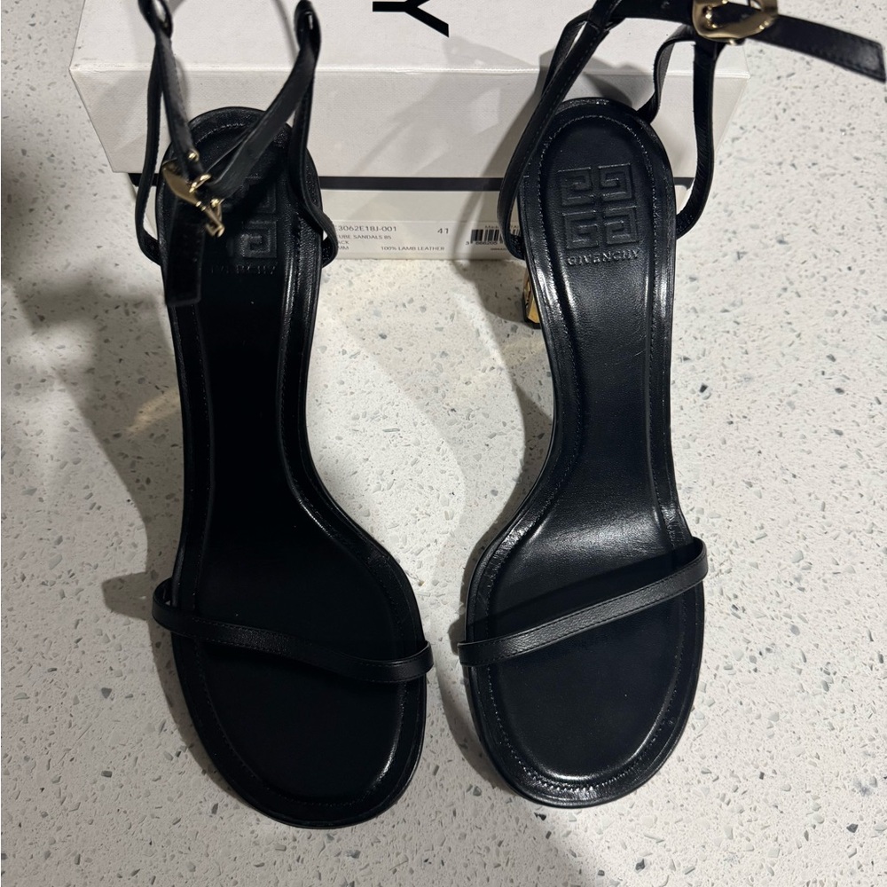Givenchy Black Stiletto Heels Strappy Sandals